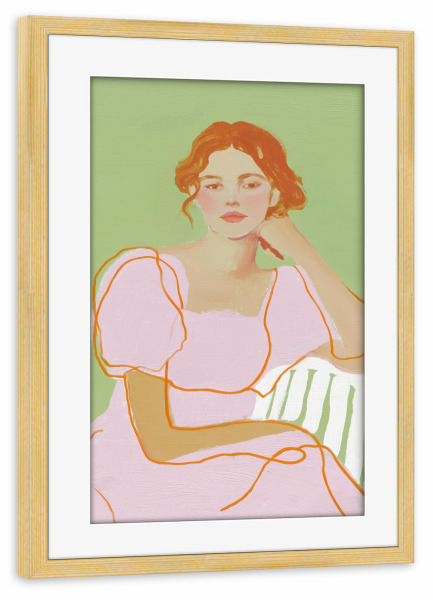 Poster mit Rahmen kiefer "Frau in sanfter Pose" artboxONE - Abstrakt,Menschen