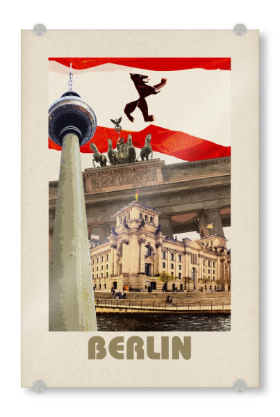 Acrylglasbild "Berlin retro-travel" artboxONE - Städte / Berlin,Reise,Architektur,Reise / Länder