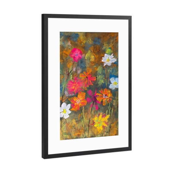 Poster mit Rahmen Schwarz (Metallic) "Polish flowers soft pastel" artboxONE - Natur,Floral