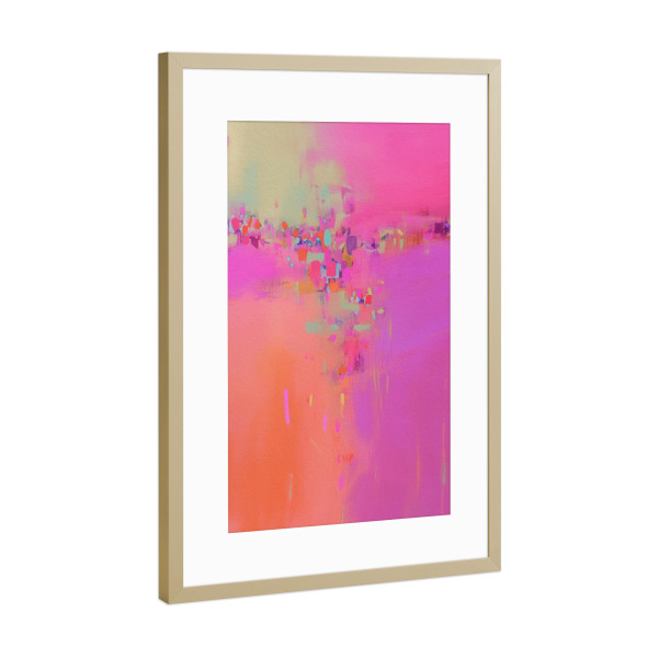 Poster mit Rahmen Gold "Farblicher Neon Impuls" artboxONE - Natur,Abstrakt,Streetart