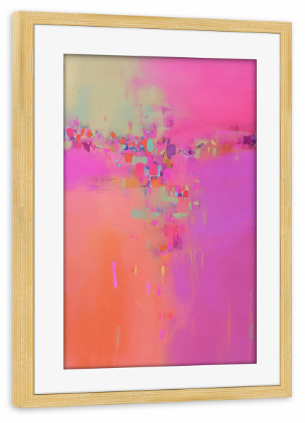 Poster mit Rahmen kiefer "Farblicher Neon Impuls" artboxONE - Natur,Abstrakt,Streetart