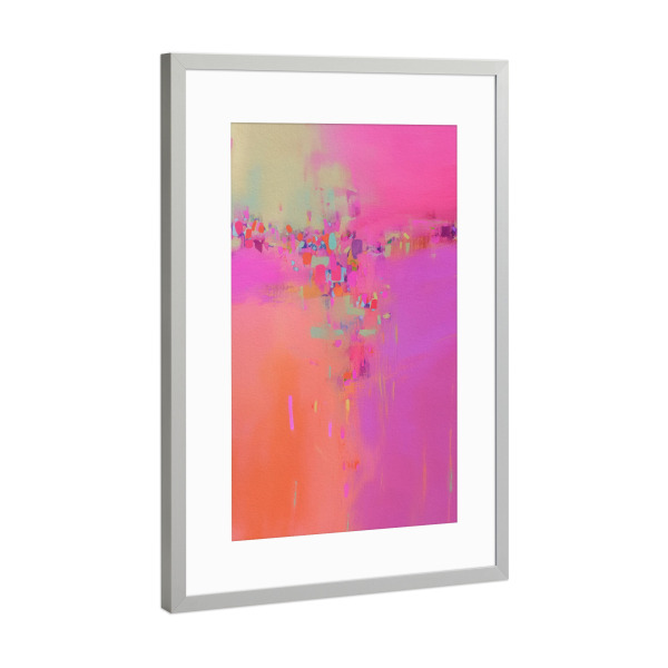 Poster mit Rahmen Silber "Farblicher Neon Impuls" artboxONE - Natur,Abstrakt,Streetart