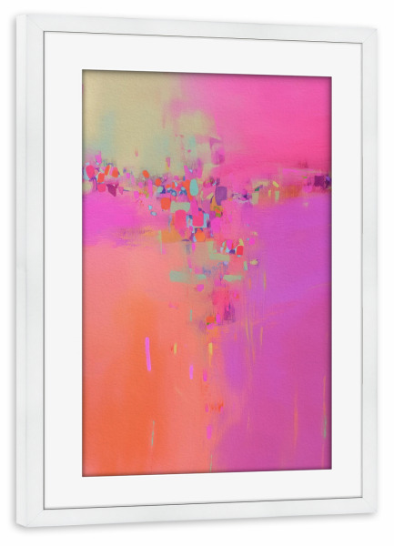 Poster mit Rahmen weiß "Farblicher Neon Impuls" artboxONE - Natur,Abstrakt,Streetart