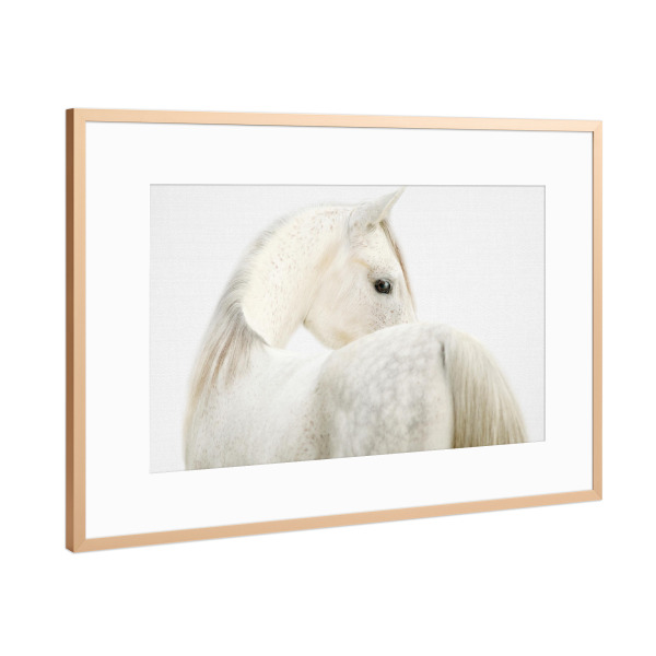 Poster mit Rahmen Kupfer "Furchtloses Pferd" artboxONE - Für Kinder,Tiere,Für Mama,Für Papa