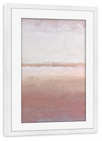 Poster mit Rahmen weiß "Stille Weite in Rosé" artboxONE - Natur,Abstrakt