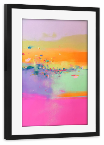 Poster mit Rahmen schwarz "Neonträume im Farbenrausch" artboxONE - Natur,Abstrakt,Streetart