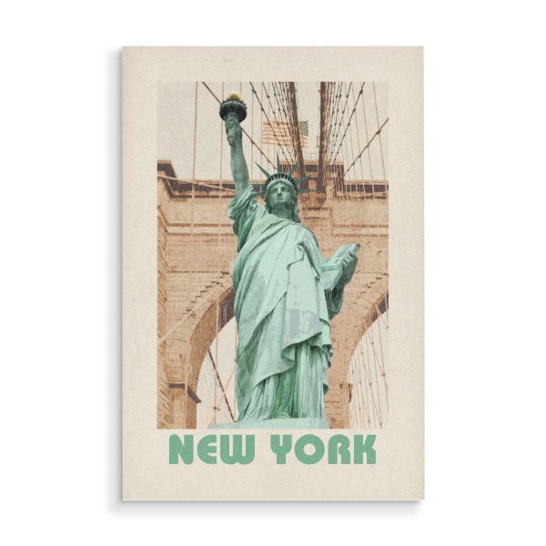 Holzbild "New York retro-travel" artboxONE - Städte / New York,Reise,Architektur,Reise / Länder