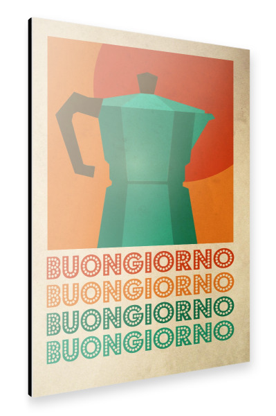 Alu-Dibond "Buongiorno Coffee Retro" 30x20 cm artboxONE