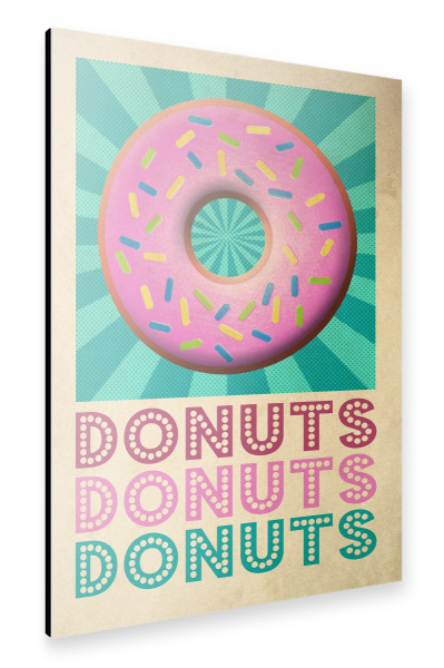 Alu-Dibond "Donuts Retro" 30x20 cm artboxONE