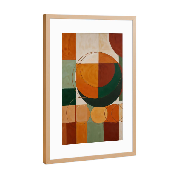 Poster mit Rahmen Kupfer "Geometrische Kreiskomposition" artboxONE - Abstrakt,Geometrie