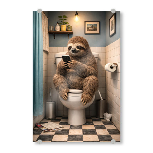 Faultier auf der Toilette