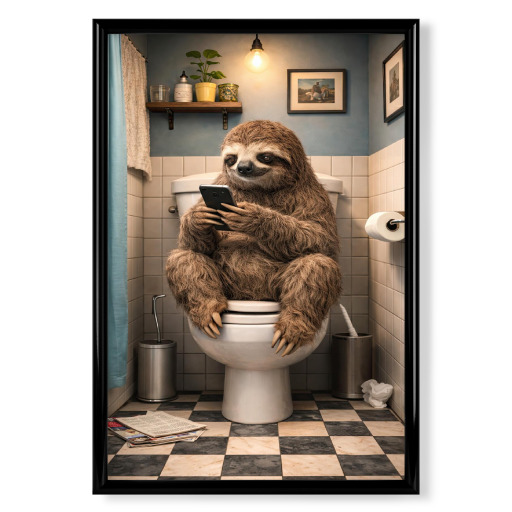 Faultier auf der Toilette