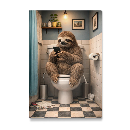 Faultier auf der Toilette