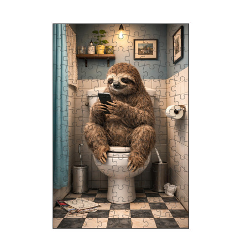 Faultier auf der Toilette