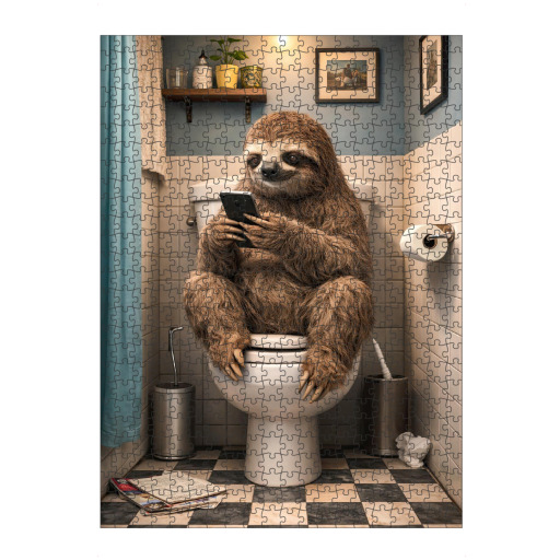 Sloth on the toilet