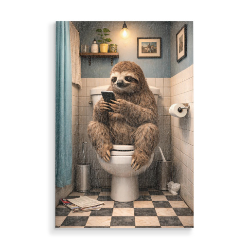 Faultier auf der Toilette