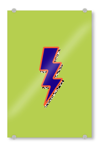 Acrylglasbild "Leo Flash" artboxONE - Comic,Fiktion - Blitz,Comic,Leo muster,Leopardenmuster,Bunt,Farbenfroh