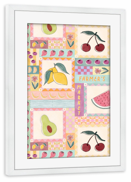 Poster mit Rahmen weiß "Bauernmarktfrüchte" artboxONE - Essen & Trinken / Obst & Gemüse