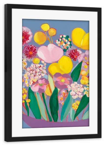 Poster mit Rahmen schwarz "Blumige Sommerbrise" artboxONE - Natur,Floral,Abstrakt
