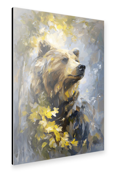 Alu-Dibond "Bär Wald Golden (matart)" 30x20 cm artboxONE