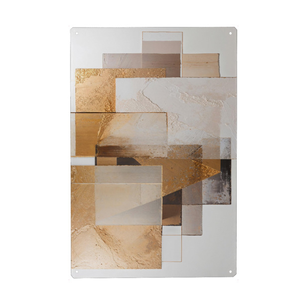 Metall Poster "Geometrische metallische Collage" artboxONE - Abstrakt,Geometrie