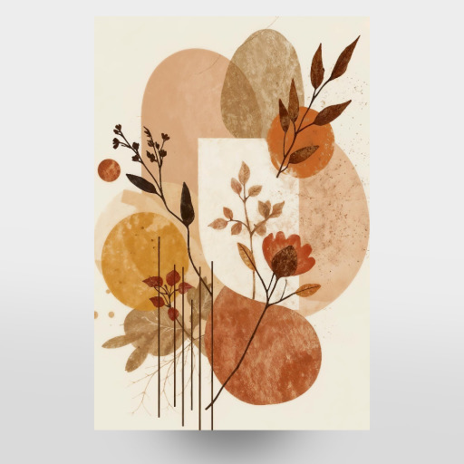 Abstract Autumn Floral Composition