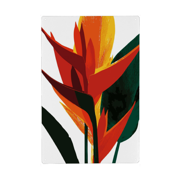 Holzbild "Golden Heliconia Abstract" artboxONE - Floral