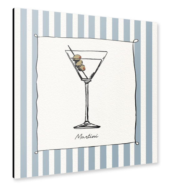 Alu-Dibond "Cocktailstunde Martini" 30x30 cm artboxONE