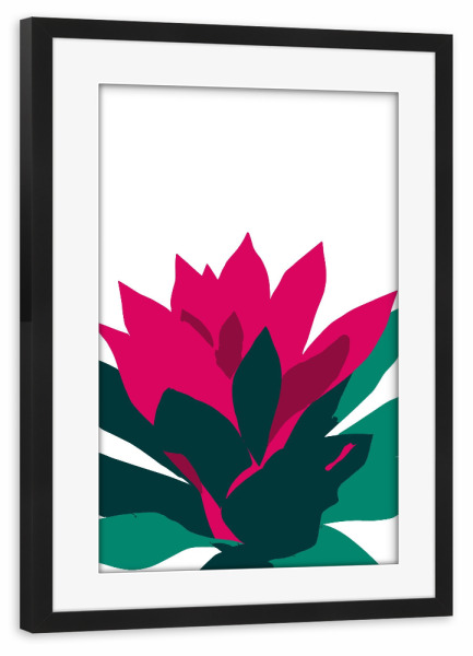 Poster mit Rahmen schwarz "Vibrant Bromeliad Minimal" artboxONE - Floral