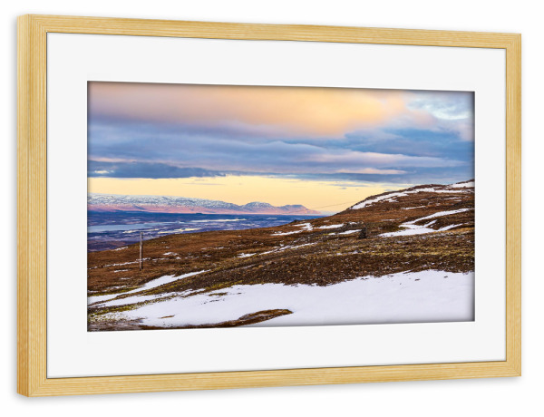 Poster mit Rahmen kiefer "See Lagarfljót" artboxONE - Natur,Reise,Reise / Länder