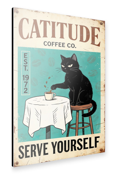 Alu-Dibond "Catitude Coffee Company" 75x50 cm artboxONE