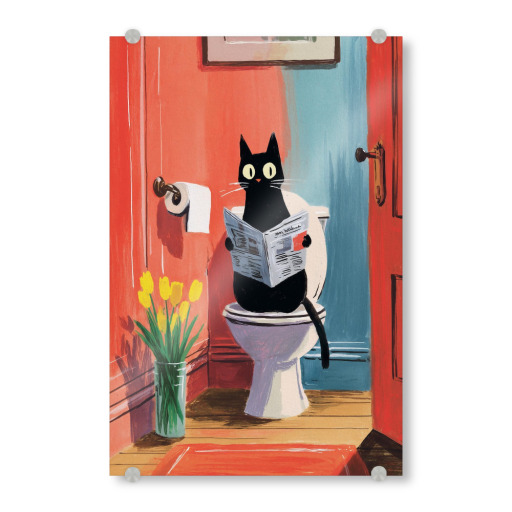 Morning Newspaper with a Cat