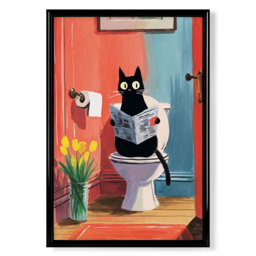 Morning Newspaper with a Cat