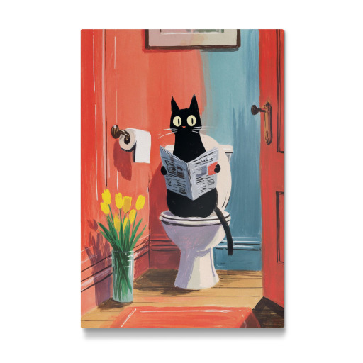 Morning Newspaper with a Cat