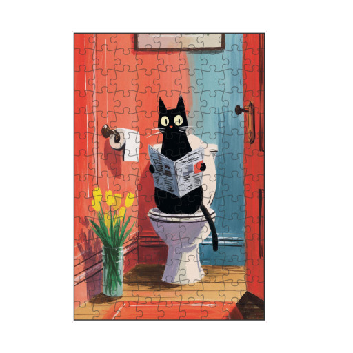 Morgenzeitung mit Katze