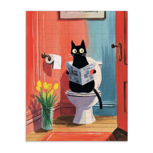 Morgenzeitung mit Katze