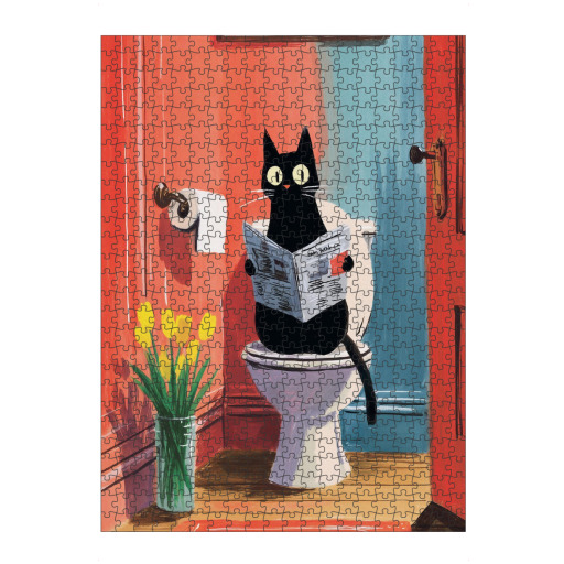 Morning Newspaper with a Cat