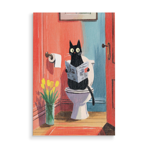 Morning Newspaper with a Cat Morning Newspaper with a Cat