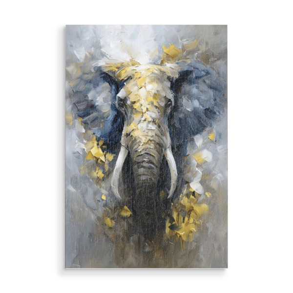 Holzbild "Elefant Golden (matart)" artboxONE - Natur,Tiere - Elefant,Elefanten,Tier,Tiere,Natur,Afrika,Wild,Modern,Kunst