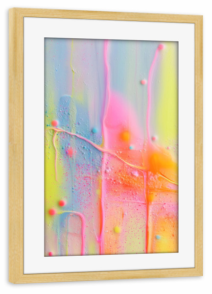 Poster mit Rahmen kiefer "Rausch der Neonfarben" artboxONE - Abstrakt,Streetart