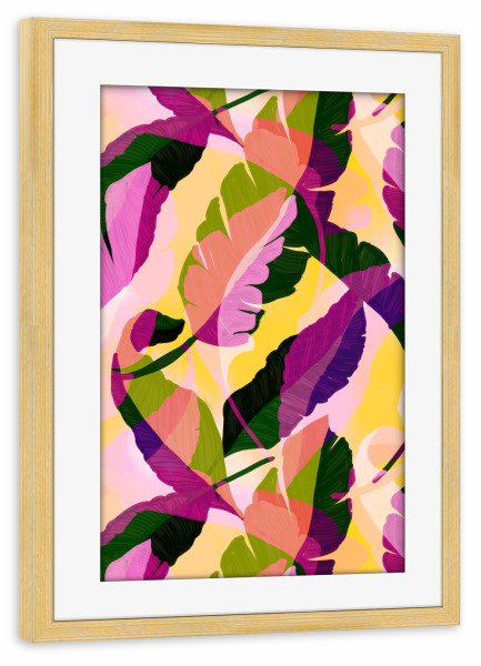 Poster mit Rahmen kiefer "Super Bold Tropical Sunshine" artboxONE - Natur,Floral,Abstrakt