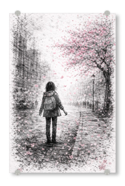 Acrylglasbild "Spring Walk" artboxONE - Natur,Floral,Abstrakt,Menschen