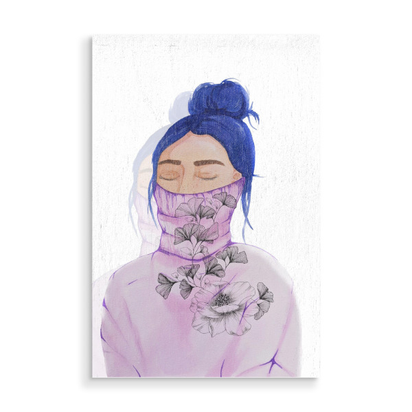 Holzbild "Secret woman - the growing inside" artboxONE - Floral,Menschen