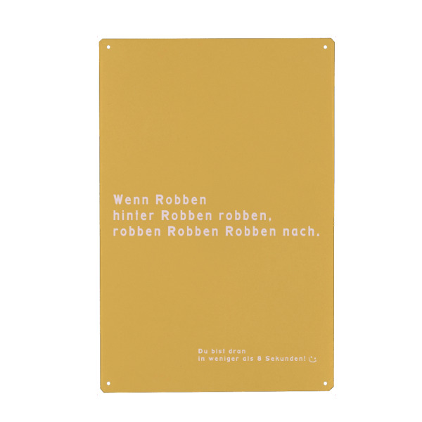 Holzbild "Robben Zungenbrecher" artboxONE - Typografie,Tiere,Lustig