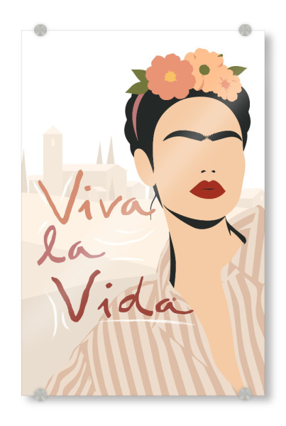 Acrylglasbild "Viva La Vida" artboxONE - Typografie,Floral,Menschen