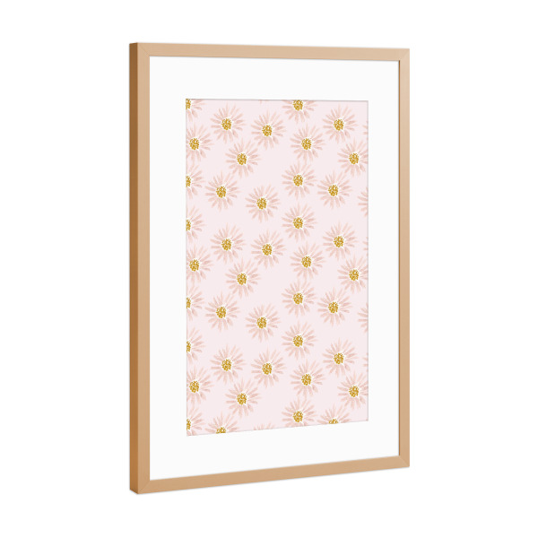 Poster mit Rahmen Kupfer "Blütenmeer pastell" artboxONE - Floral - Blumen,Floral,Blüten,Garten,Blume,Gänseblümchen,Blumenwiese,Sommer,Mädchen,Girls