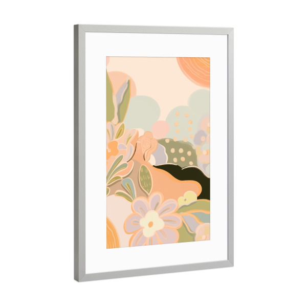 Poster mit Rahmen Silber "Sommerliche Hügel Blüten" artboxONE - Natur,Floral,Abstrakt