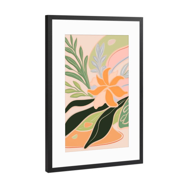Poster mit Rahmen Schwarz (Metallic) "Exotische Blüten Ästhetik" artboxONE - Natur,Floral,Abstrakt