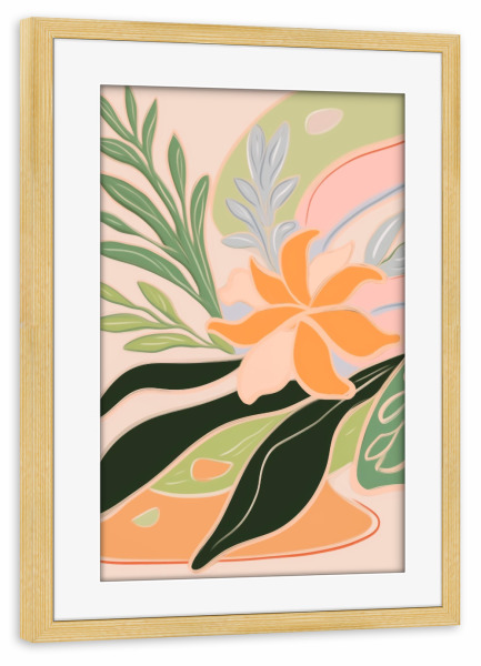 Poster mit Rahmen kiefer "Exotische Blüten Ästhetik" artboxONE - Natur,Floral,Abstrakt