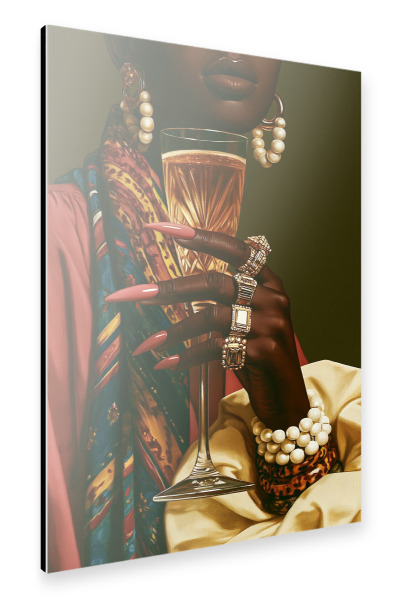 Alu-Dibond "Sekt Moment in Gold" 30x20 cm artboxONE